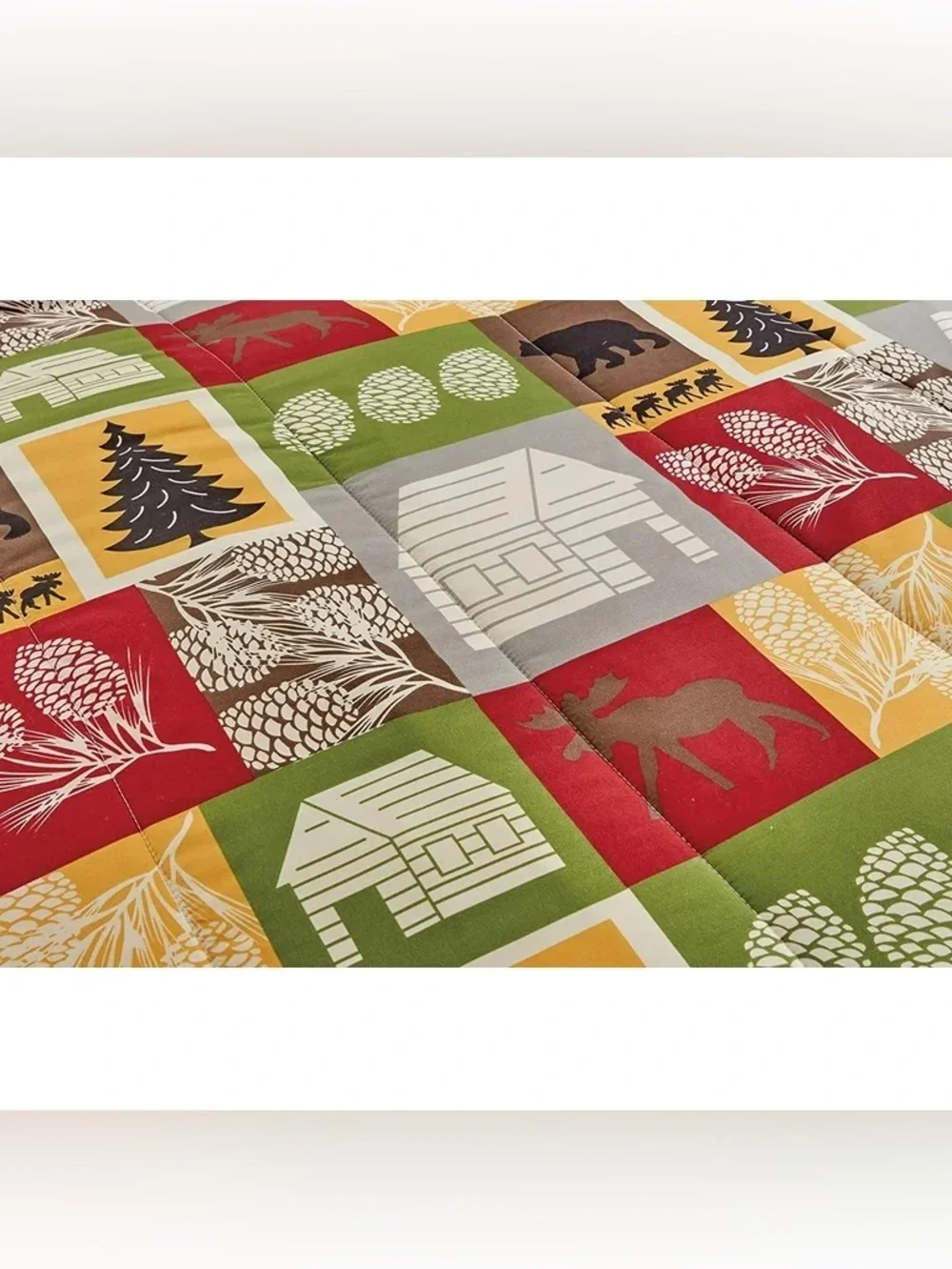 Rustic Patchwork Cabin 2 piece Twin Comforter Set